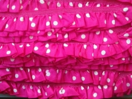 Ruche band fuchsia polka dot