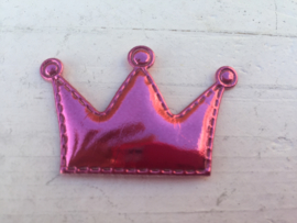 Kroon metallic hot pink 5x3cm.