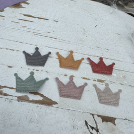 Kroon rib met glitter 3.5cm diverse kleuren.