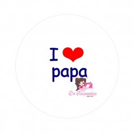 Flatback tekst I love papa wit (k085)