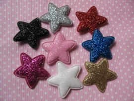 Ster glitter diverse kleuren 2.5cm.