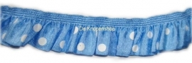 Ruche band licht blauw polka dot