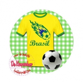 Flatback voetbal Brasil ruit(k879)