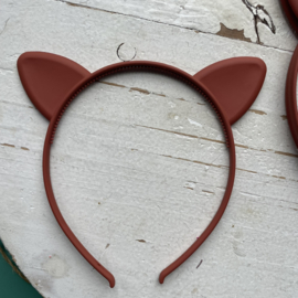 Diadeem katten oortjes terracotta.