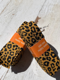 Biasband tijger/panter print zand