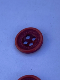 Knoop rood met bloem patroon 13mm