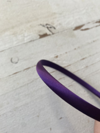 Diadeem satijn paars, 1cm