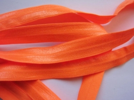 Elastisch biasband neon oranje (haarband) 1,5cm