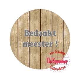 Flatback tekst *Bedankt meester (k999)