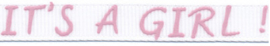 grosgrain band It's a girl!  wit/ licht roze