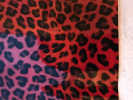 leer panter/tijger zwart rood glanzend 20x30 cm