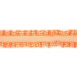 Roezel elastiek ruitje oranje