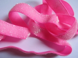 Elastisch haarband pink glitter 1cm