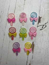 Flatback lolly diverse kleuren. 3.3cm.