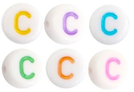 Letterkraal van acryl letter C Multicolor-Wit