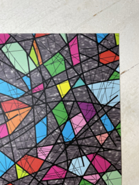 Leer abstract 20x22cm diverse kleuren.
