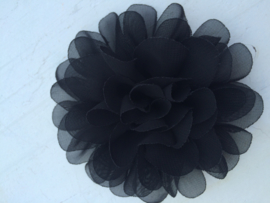 Bloem chiffon donkerblauw 11cm.