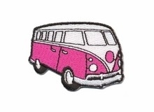 Opstrijk applicatie VW bus fuchsia