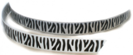 Zebra band wit/zwart grosgrain