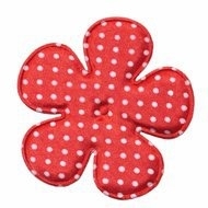 Bloem satijn rood polkadot 6.5cm.