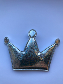 kroon metallic glitter zilver 8.5cm