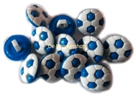 Voetbal knoop blauw wit