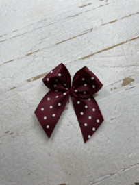 Satijnen polka dot strikjes diverse kleuren 3.5cm.