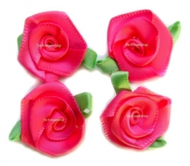 Roosjes met mint blad roze 3.5cm.