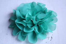 Bloem chiffon ocean blauw 11cm.