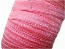 Elastisch biasband coral roze (haarband) 1,5cm