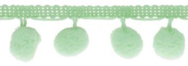 Pompomband neon groen/geel 2cm