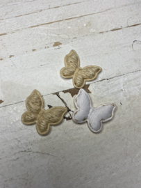 Wollen vlinders, beige. 3cm.