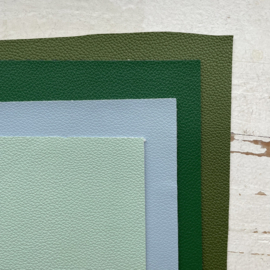 Leer pastel licht blauw, mint , groen en kerst groen