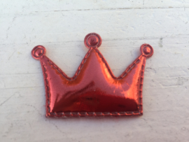 Kroon metallic rood 5x3cm.