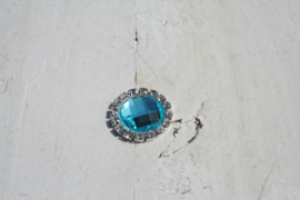 Flatback  diamant  met strass blauw 2cm