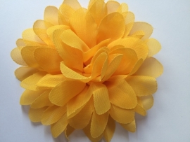 Bloem chiffon geel 11cm.