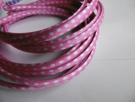 Diadeem roze polkadot 1cm