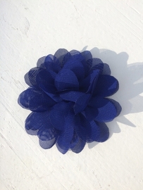 Chiffon bloem kobalt blauw 7cm.