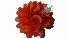 Chiffon bloem oranje 6.5cm.