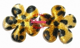 Bloemen luipaard print fluweel 3.5cm