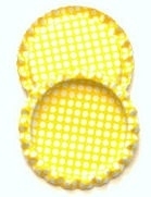 Bottlecap geel polka dot pst