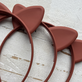 Diadeem katten oortjes terracotta.