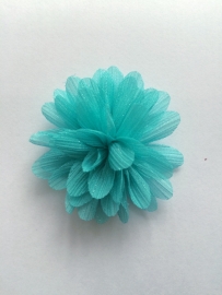 Glitter Bloem teal 7cm.