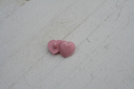 Knoop hart roze parelmoer 1.5cm