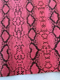 Slangen print leer coral/roze glans