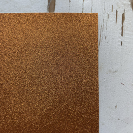 Glitter Leer neon oranje 20x30cm.