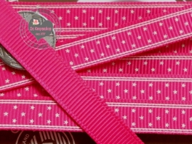 Band MINI sterren fuchsia 9mm