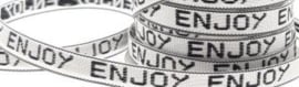 Sierband "Enjoy" wit/zwart diy armbandjes