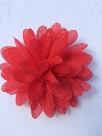 Glitter bloem rood 7cm.