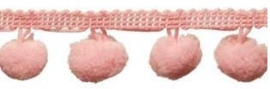 Pompomband knal roze 2cm